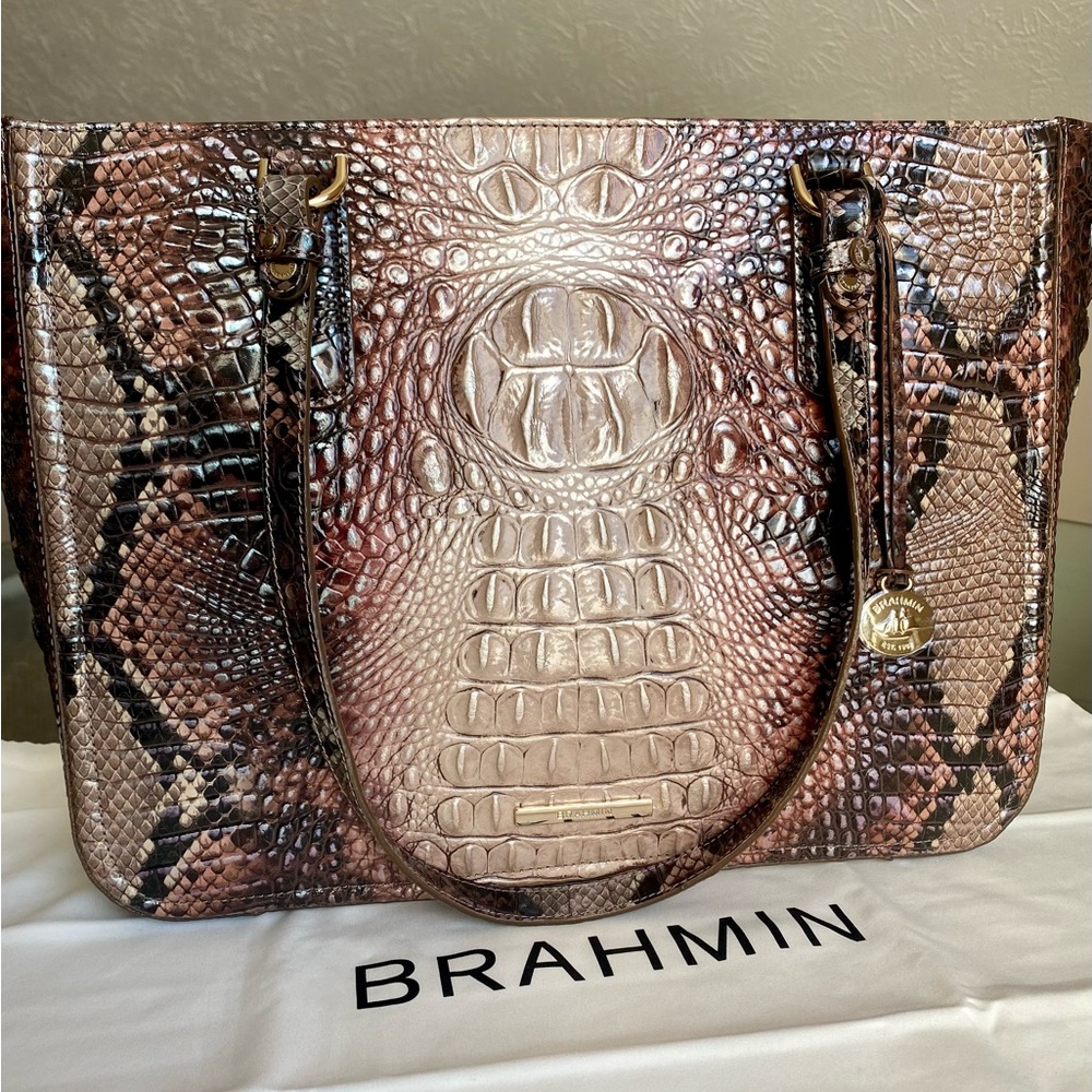 🍁🤎NWT Brahmin Ashlee Tote Diamondback Melbourne Leather🤎🍁